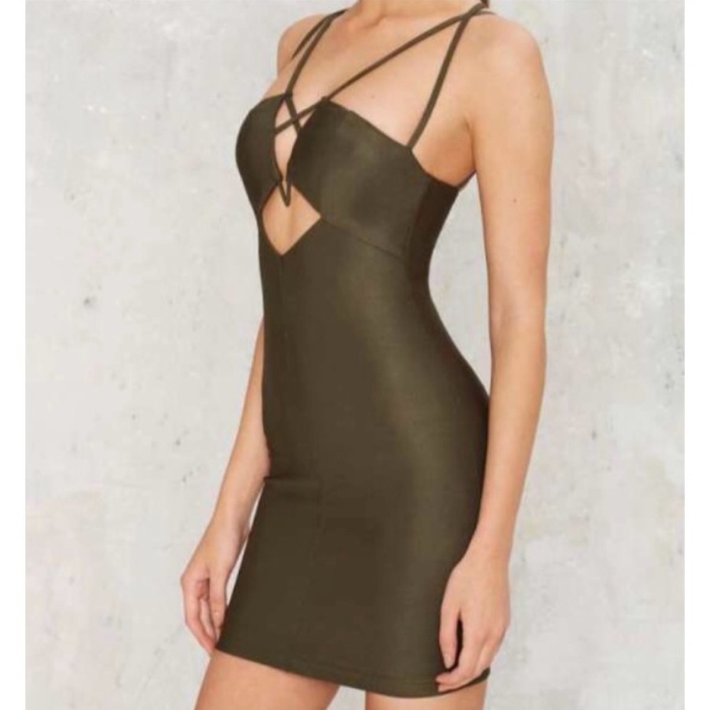Forest green never worn Rare London dress size s with cutout